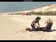 Clingfilm Fun On The Beach