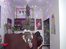 Asian Girl Tied Upside Down