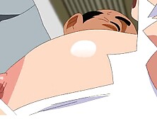 Enormously busty anime teen babe fucking with men in public transportation