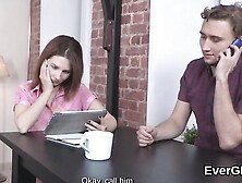 Flat broke stud lets slutty buddy to pound his ex-girlfriend for money