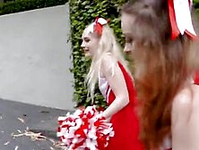 Slutty Cheerleaders Lining Up For Cock