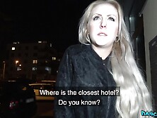 After she shows her naked boobs Jessica Hunter gets her pussy banged