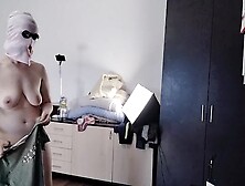 Home-made ex-wife has fun trying on clothes and cutting them.  Homemade ex-wife dances naked around the house.