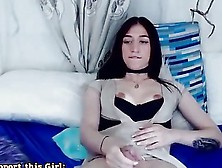 Latina Sheshaft Wanks Off Her Cock Solo