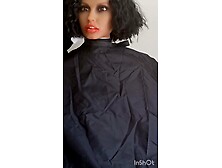Black sex doll Julia transformation glow up chemical salon capes