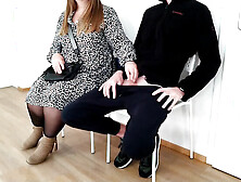 Amateur Ukrainian MILF with Big Natural Tits Gives Handjob to Step Son - Homemade Cumshot