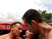 Two Men Fucking Hottie Very Hard Outdoors