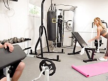 PUREMATURE Cherie Deville Rides Bulky Weenie In The Gym For Reps