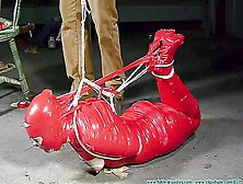 Red Mummification Hogtie