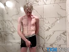 Slim Twink Jackson Mcqueen Enjoys A Steamy Solo Session In The Shower