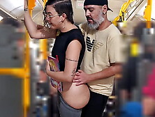 Naughty Student Gets Facial in Public on the Bus
