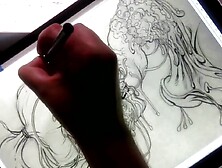 One Hawt Mess Line Art Timelapse by Drenched The Facial Artist
