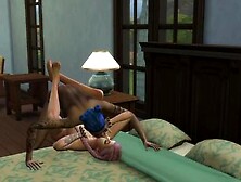 (Sims 4) Some Girl On Girl Action Before Roommate Interrupts