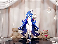 Honkai Impact 3rd Sirin Anime Undress Dance Queencard Song MMD 3D Blue Hair