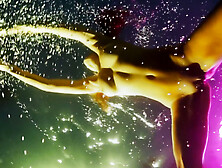 Bombastic big tits nude teen Alyssa Arce reveals her pussy under the water