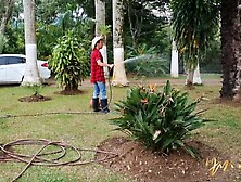 Lustful allies bang the gardener