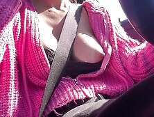 Italian Large Bazookas And Large Nipps Mother I'd Like To Fuck Artemisia Love Driving And Showing Her Hard Nipps Bouncing Tits F