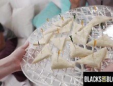 Hot Waitress Group-fucked at Dinner Party - BlacksOnBlondes