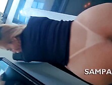 Large booty woman with tan lines,  Regina Rizzi is getting banged hard,  from the back