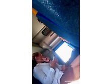 flashing teens in bus, they giggle
