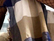 Fishnet-clad tease humping the couch like a desperate slut