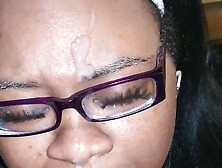 Black BBW Sucks White Cock for Facial Cumshot