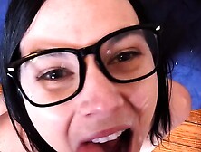 Sexy Brunette Belle Gives Great Pov Blowjob
