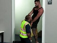 Hairy Euro Traveler Gets Cock Sucked By Latino Baggage Handler