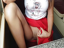 Hot Milf Shows Her Pussy On A Train