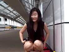 Asian Babe Gushes Urine In Public