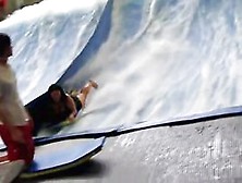 Sexy Flowrider Bikini Downblouse In The Aquapark