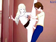 Olivia and Chisato Higuchi have intense futanari sex in the restroom.  - Asobi Asobase Cartoon three