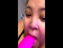 Big Bodied Woman Gargling Dildo