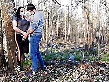 Sex on nature with corona mask