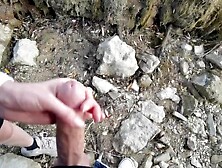 BEACH ADVENTURE| Public Penis flashing| Caught by a Runner and she makes me jizz - Sheila Moore