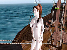 Cute Couple Having Fun In The Pirate Ship - Animated 3D Cartoon