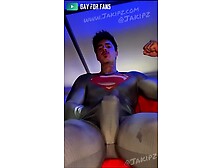 Superman Jerks Off Under His Supersuit