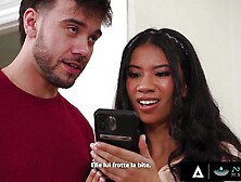 NURU MASSAGE - Cute Black Ameena Green Gives Her 1st NURU And It's VERY Wicked FRENCH SUBTITLES