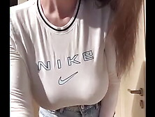 Stepsister in a transparent tank top