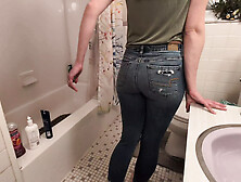 Pee Desperation And Golden Shower In Jeans