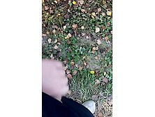 I walking in public place and stroke cruising in the park