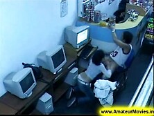 Amateur - Brasilian pair in internet cafe
