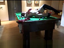 Striptease at the billiard table - Hot brazilian striper hot ass