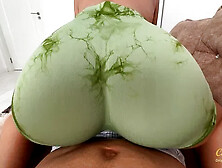 I Helps Step Dad Cum on Self with Big Ass in Yoga Shorts Humping