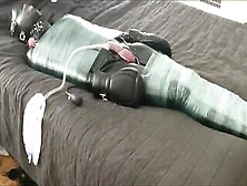 Latex Sub Fastened With Catheter,  Estim,  And Facesitting