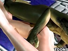 Busty 3D Toon Elf Getting Fucked By A Reptile