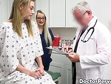 Shy Petite Girl Kyler Quinn Feels A Bit Strange While Her Older Doctor Touches Her Yu