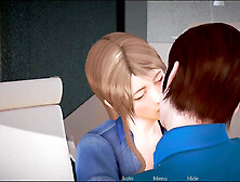 Busty brunette milf enjoys a sweet vaginal orgasm in this uncensored hentai adventure