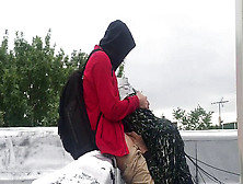 Deep-Throating Young Nubile After-School On The Rooftop