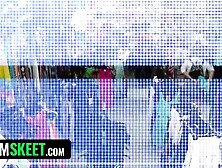 Scamming Beauty Scout Angels Get Banged by Security Officer in the Backroom